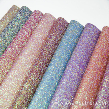 Glitter vinyl fabric PU leather materials for shoes